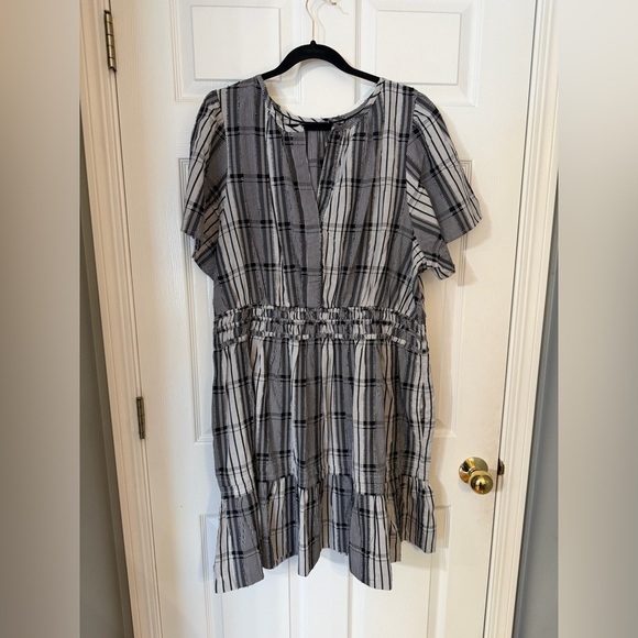 Anthropologie Somerset Black and White Plaid Mini Dress - Picture 2 of 6